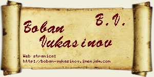 Boban Vukašinov vizit kartica